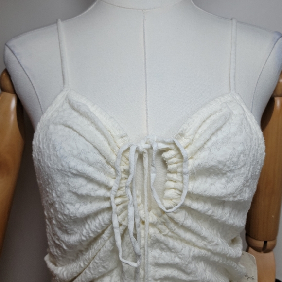 Free People Love Her Scrunch Lace Floral Tank Size XL - Picture 4 of 11